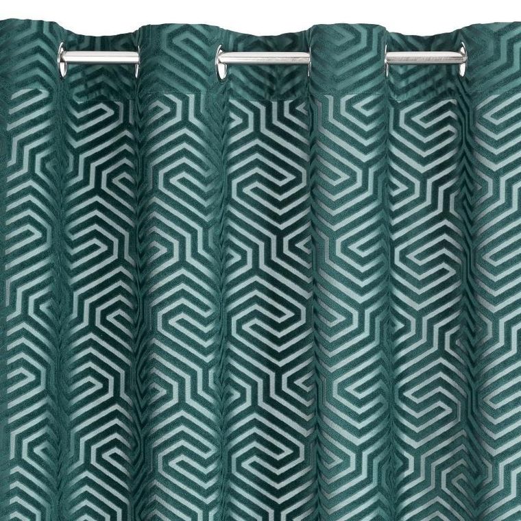 Eurofirany, zasłona zaciemniająca gotowa, Inga, na taśmie, 140-250 cm, turkusowy