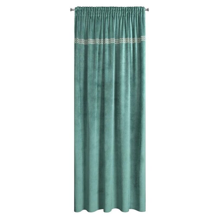 Eurofirany, zasłona zaciemniająca gotowa, Jovita, na taśmie, 140-270 cm, zielony