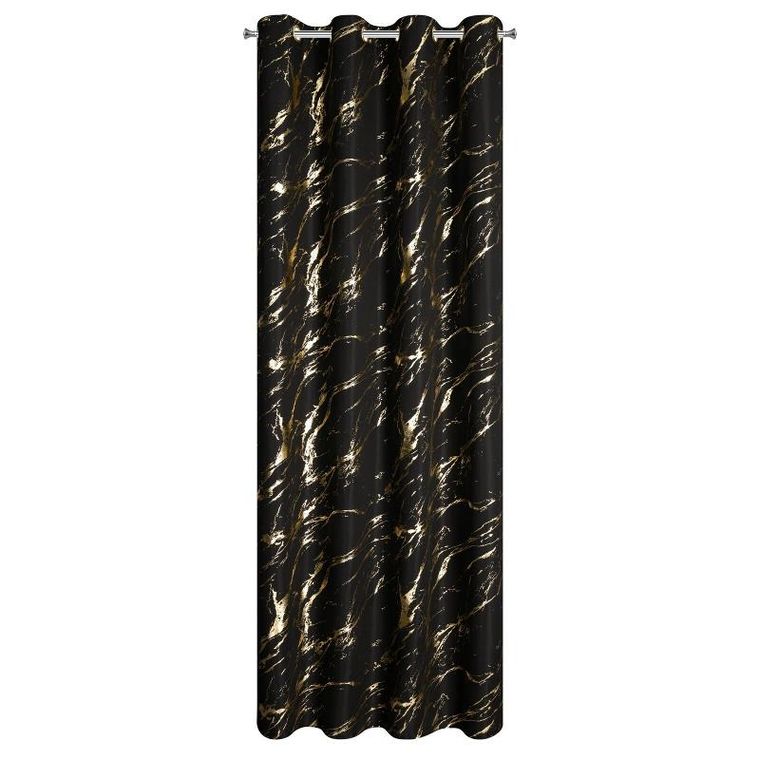 Eurofirany, zasłona zaciemniająca gotowa, Lani, 140-250 cm, czarny