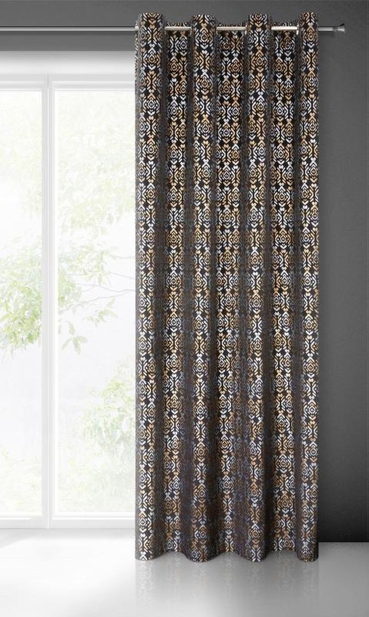 Eurofirany, zasłona zaciemniająca gotowa, laura, 140-250 cm, czarny