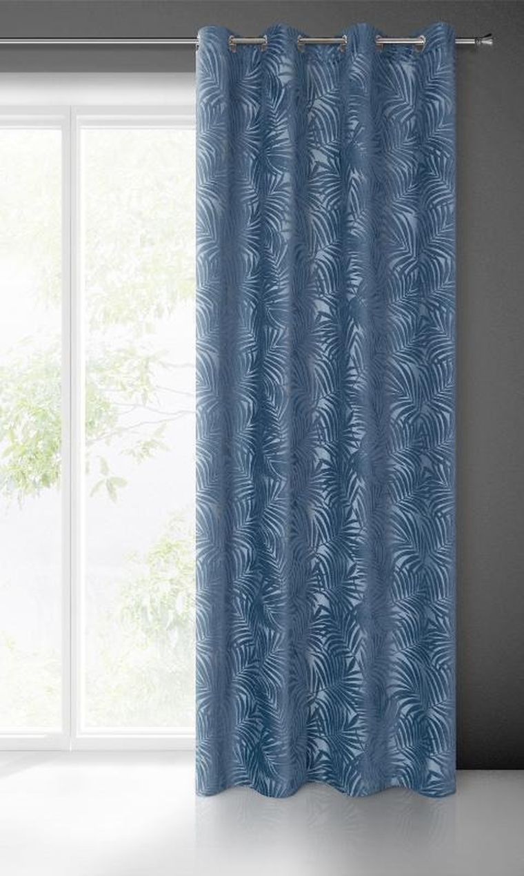 Eurofirany, zasłona zaciemniająca gotowa, Livia, 140-250 cm, ciemnoniebieski