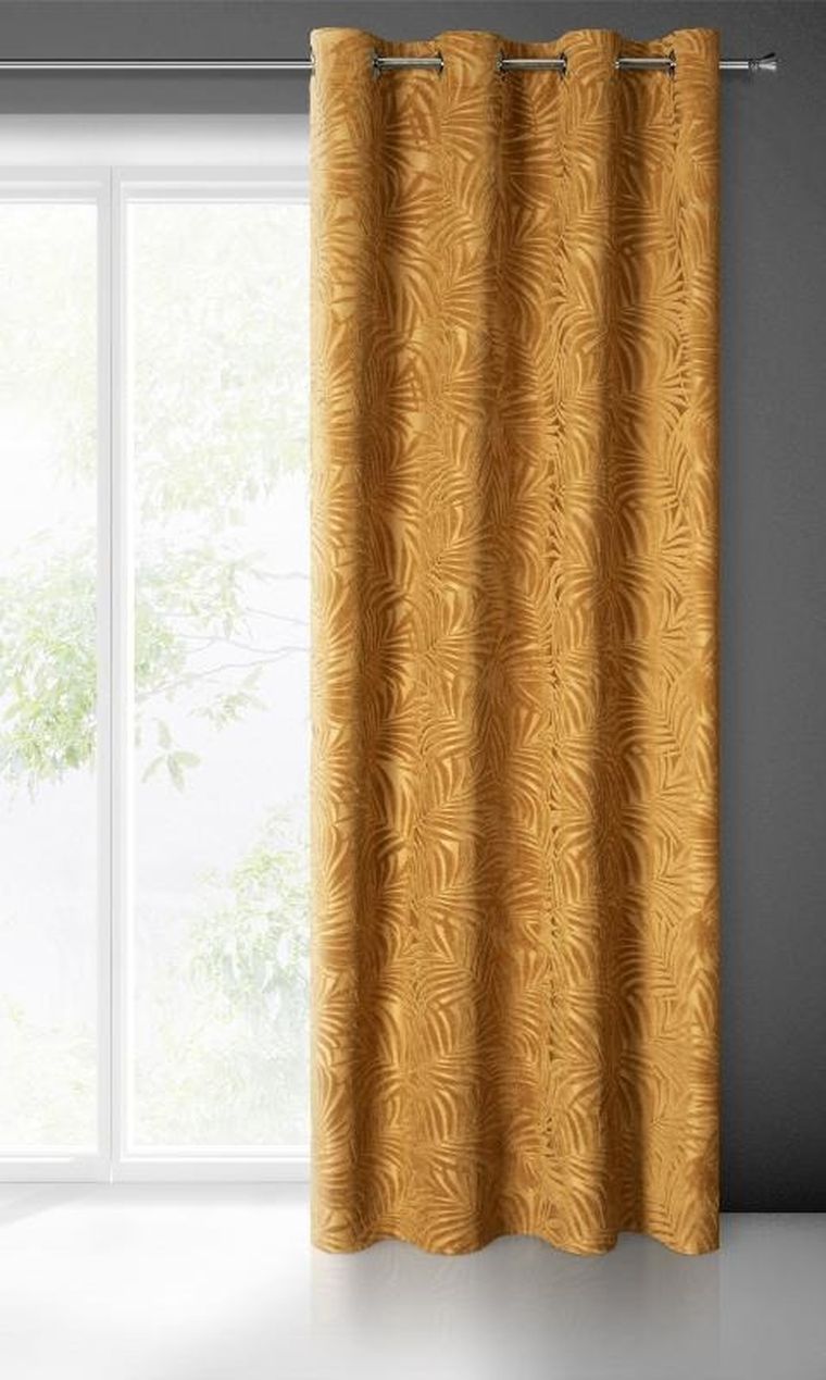 Eurofirany, zasłona zaciemniająca gotowa, Livia, 140-250 cm, złocisty