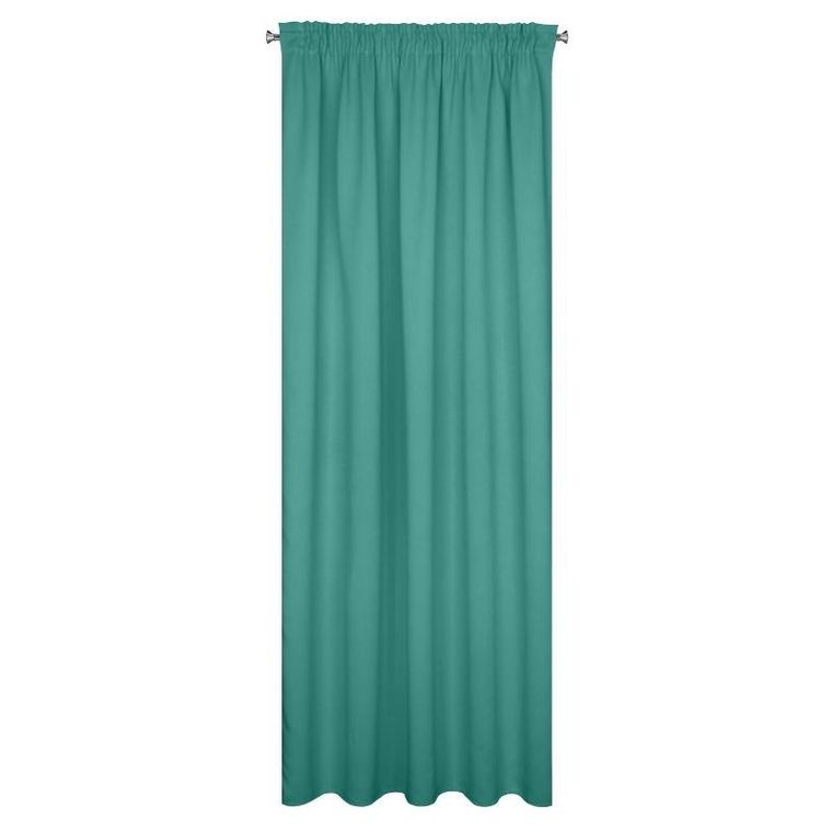 Eurofirany, zasłona zaciemniająca gotowa, Logan na taśmie, 140-270 cm, turkusowy