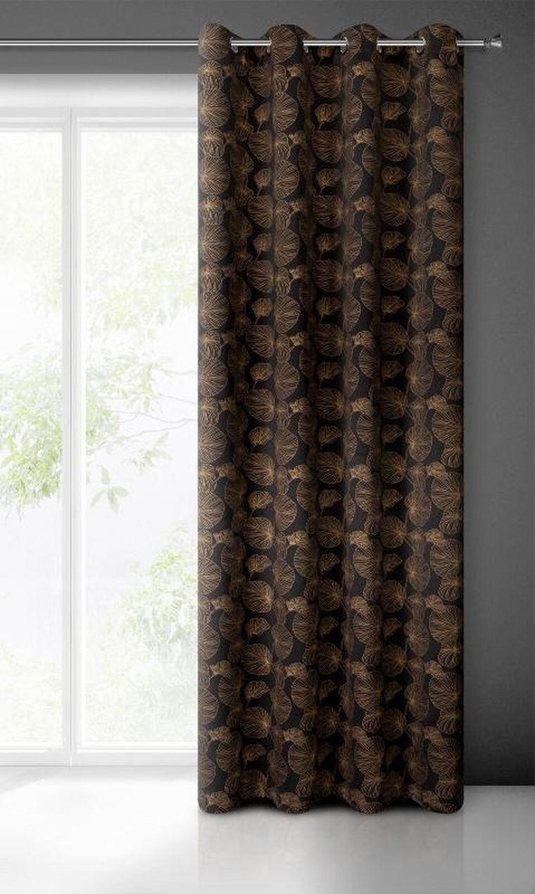 Eurofirany, zasłona zaciemniająca gotowa, Marigold, 140-250 cm, czarny