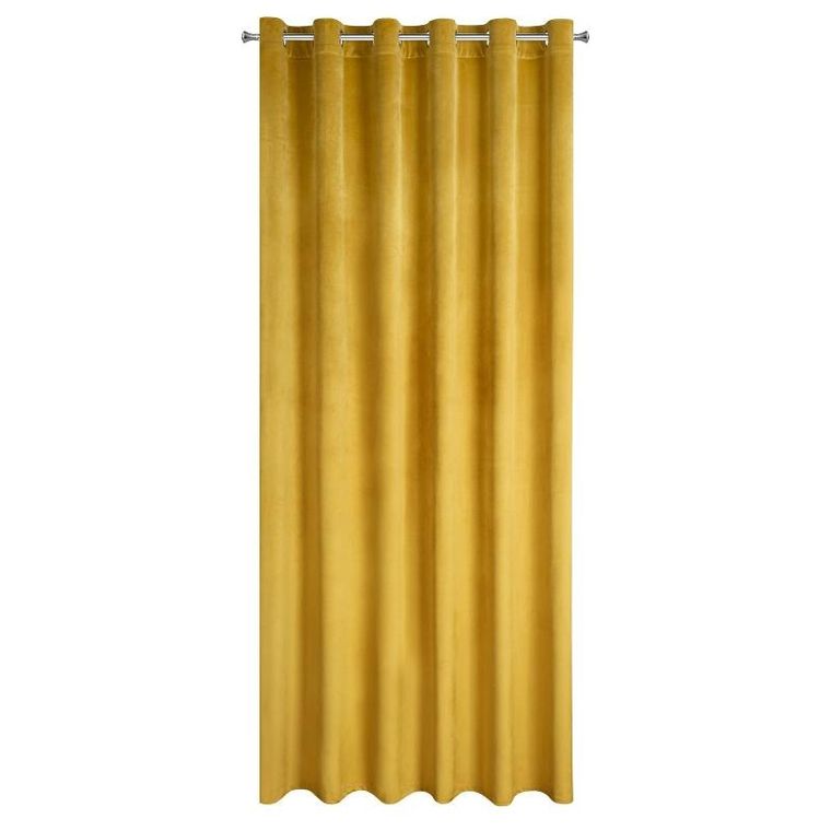 Eurofirany, zasłona zaciemniająca gotowa, Melanie, 215-250 cm, musztardowy