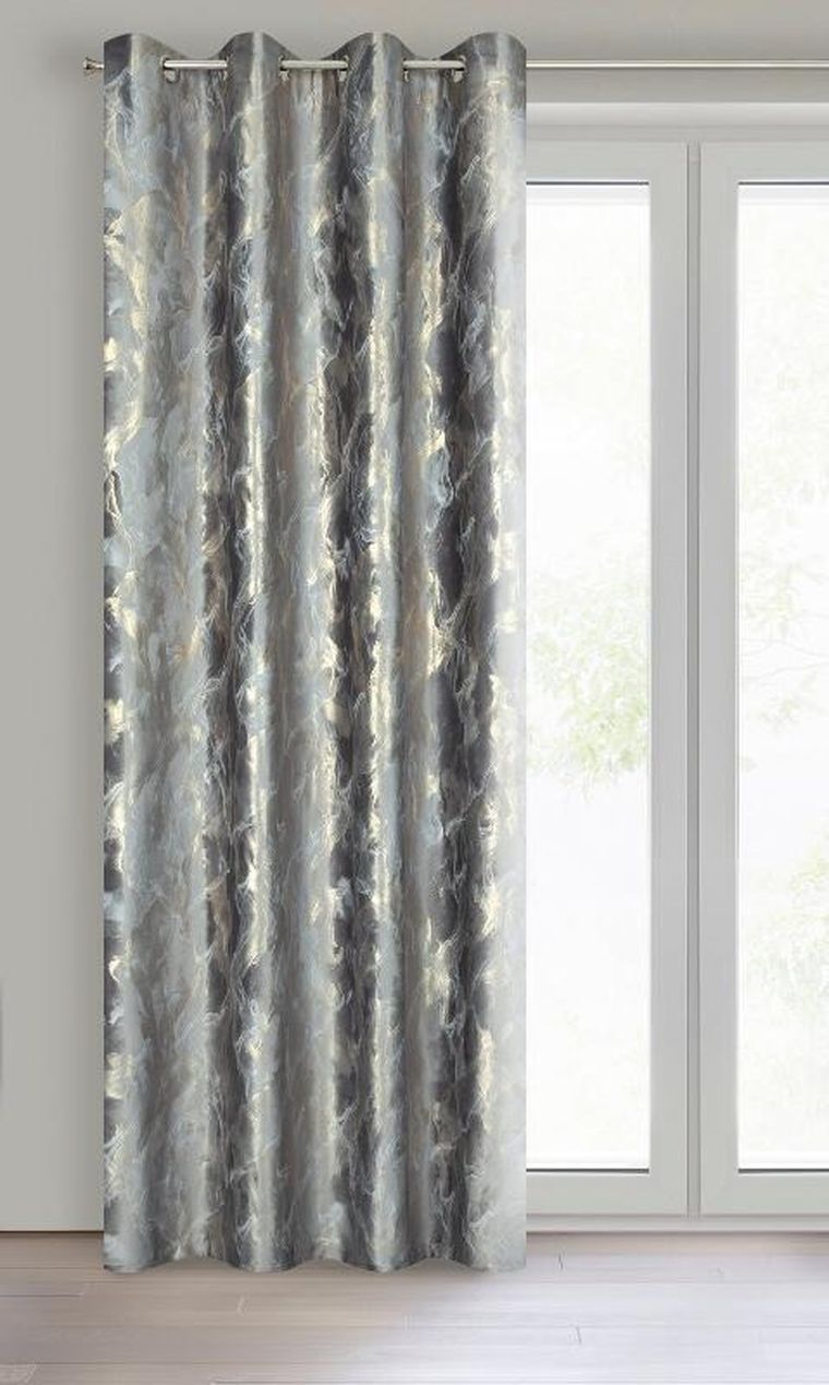 Eurofirany, zasłona zaciemniająca gotowa, Melody, 140-270 cm, stalowy