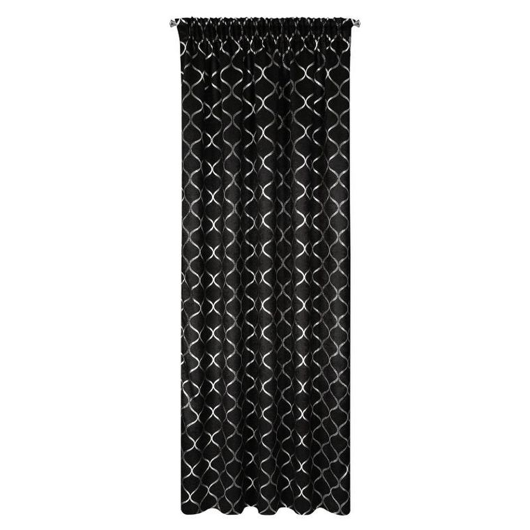 Eurofirany, zasłona zaciemniająca gotowa, mili na taśmie, 140-270 cm, czarny