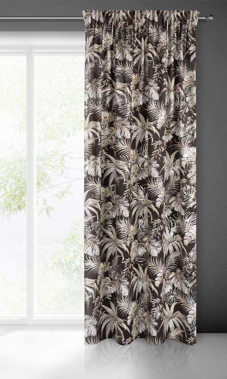 Eurofirany, zasłona zaciemniająca gotowa, na taśmie, 140-270 cm, czarny