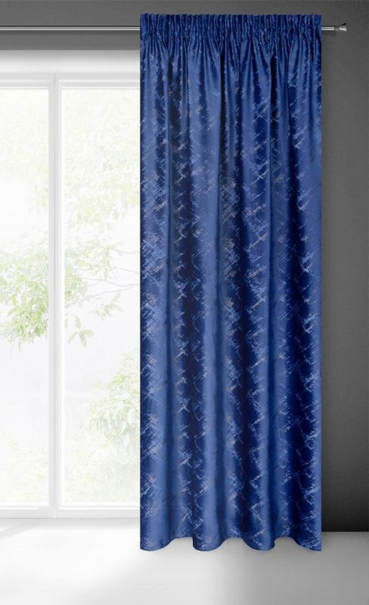 Eurofirany, zasłona zaciemniająca gotowa, na taśmie, Adria, 140-270 cm, granatowy