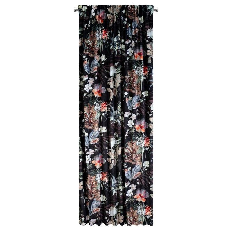 Eurofirany, zasłona zaciemniająca gotowa, na taśmie, Alani, 140-270 cm, czarny