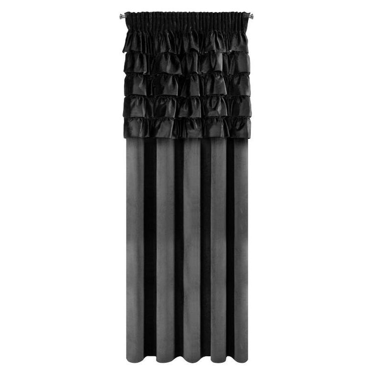 Eurofirany, zasłona zaciemniająca gotowa, na taśmie, Aura, 140-270 cm, czarny