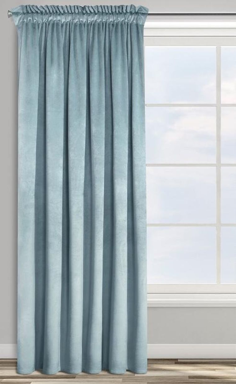 Eurofirany, zasłona zaciemniająca gotowa, na taśmie, d91, Rosa, 135-300 cm, morski