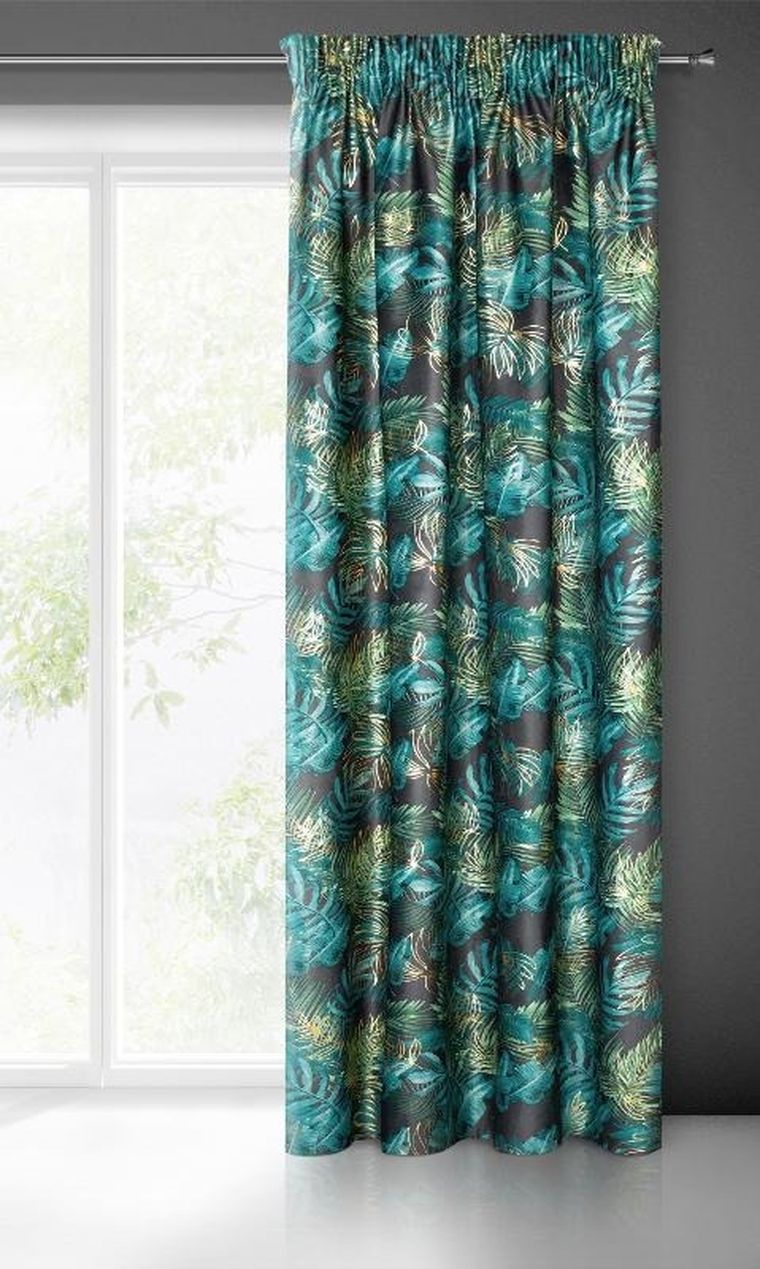 Eurofirany, zasłona zaciemniająca gotowa, na taśmie, Davos, 140-270 cm, czarny