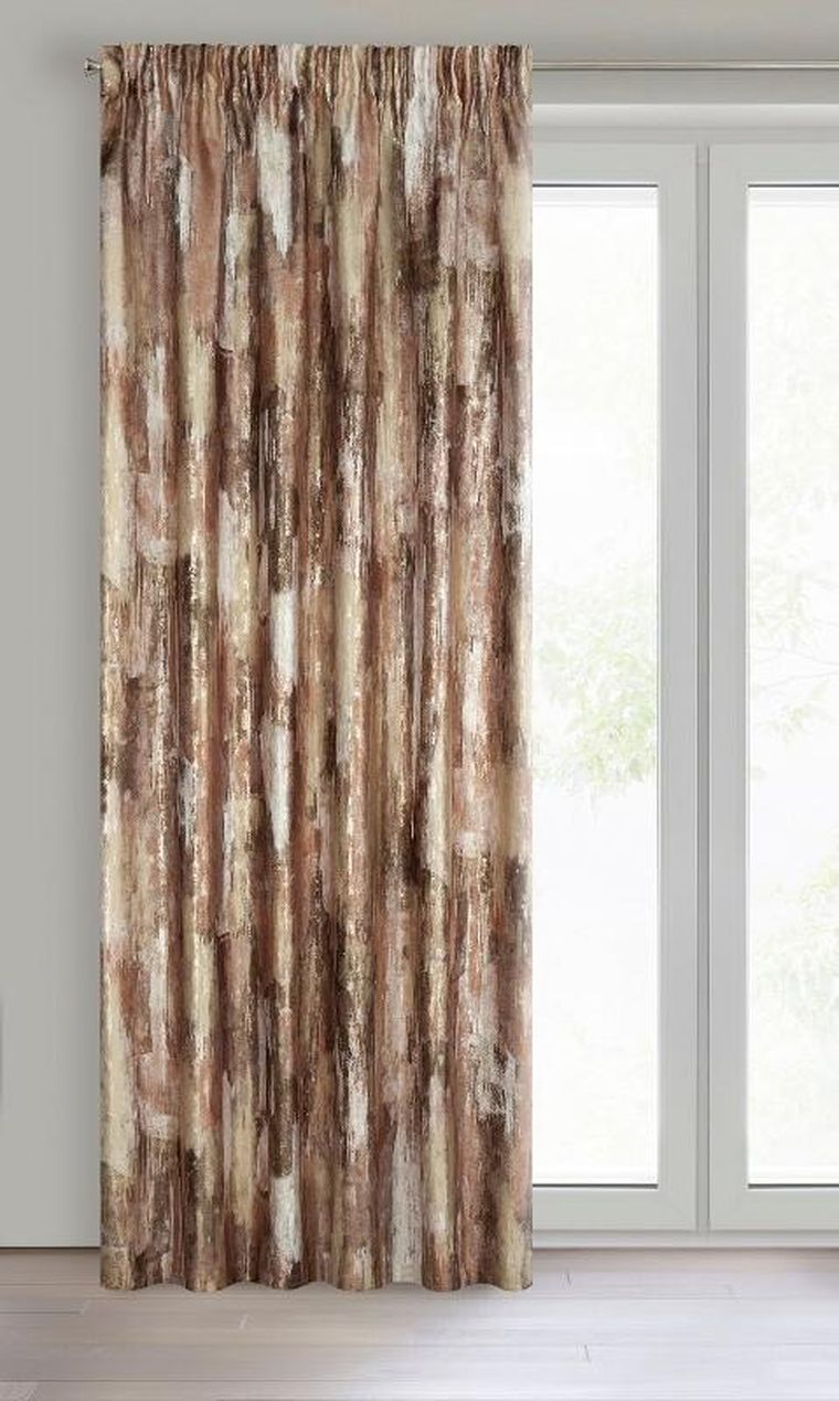 Eurofirany, zasłona zaciemniająca gotowa, na taśmie, Ella, 140-270 cm, ceglasty