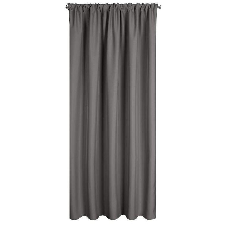 Eurofirany, zasłona zaciemniająca gotowa, na taśmie, Garden, 155-200 cm, stalowy