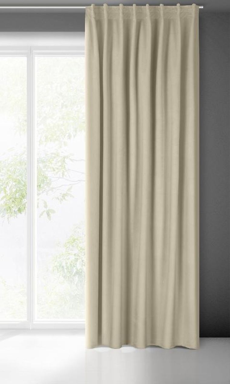 Eurofirany, zasłona zaciemniająca gotowa, na taśmie, Marlen, 140-300 cm, beżowy