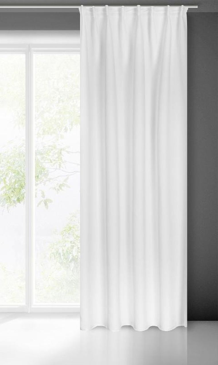 Eurofirany, zasłona zaciemniająca gotowa, na taśmie, Milan, 140-300 cm, biały