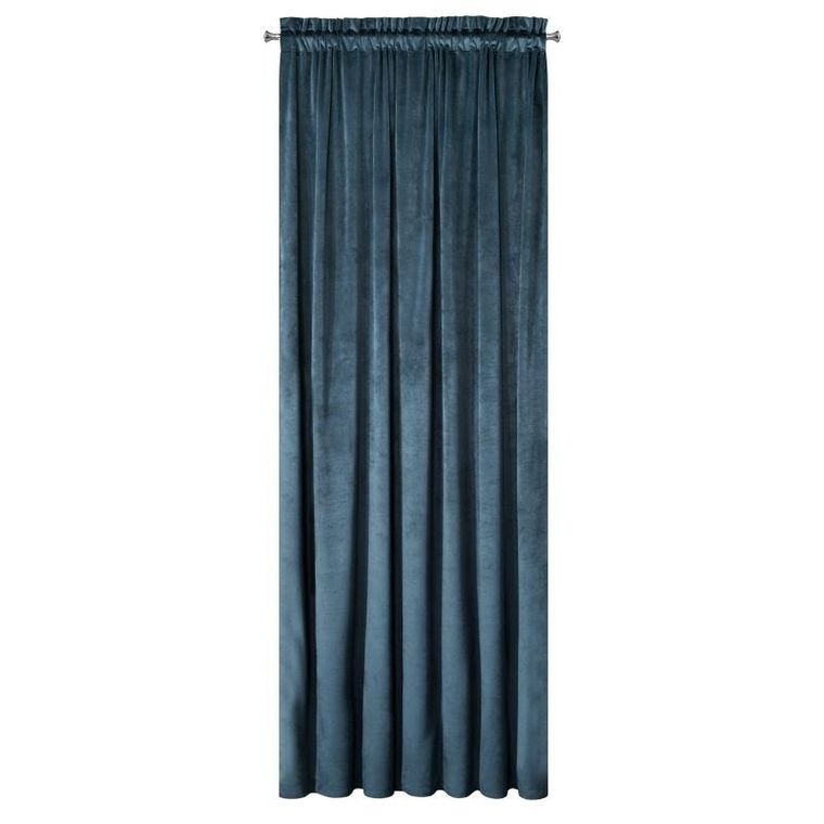 Eurofirany, zasłona zaciemniająca gotowa, na taśmie, Pierre, 140-300 cm, granatowy