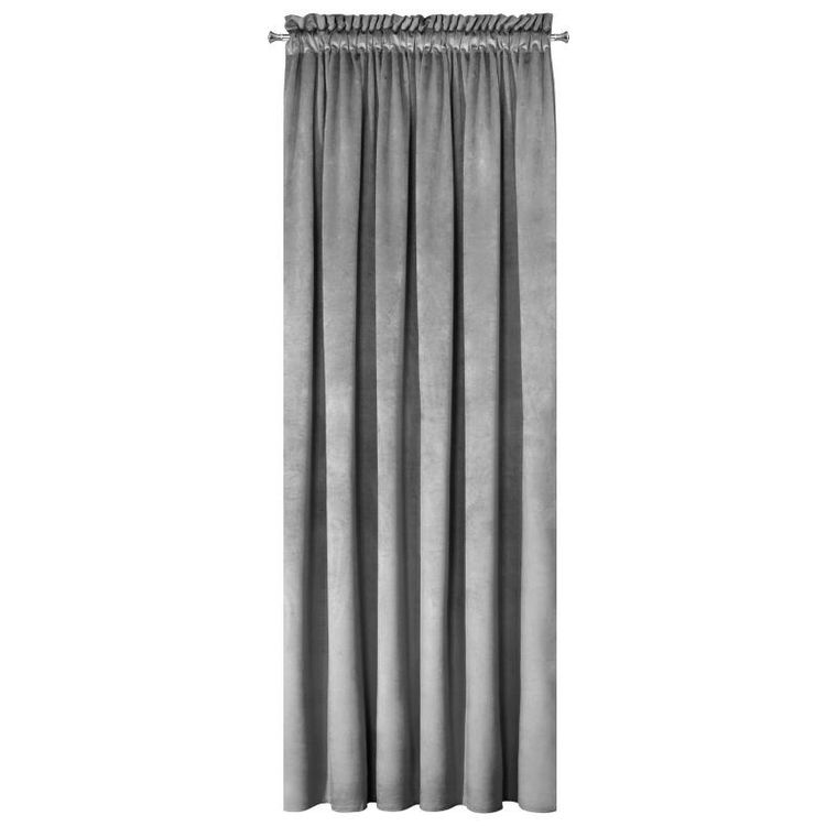 Eurofirany, zasłona zaciemniająca gotowa, na taśmie, Pierre, 140-300 cm, szary