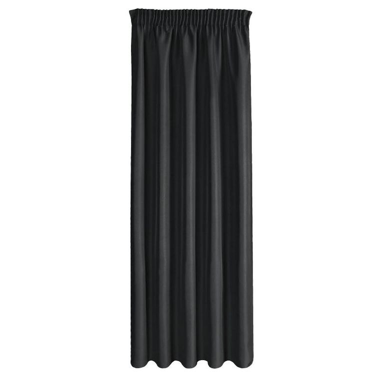 Eurofirany, zasłona zaciemniająca gotowa, na taśmie, Rita, 140-270 cm, czarny