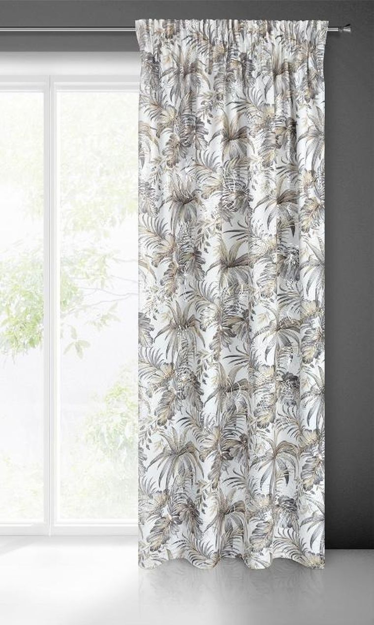 Eurofirany, zasłona zaciemniająca gotowa, na taśmie, Rodos, 140-270 cm, biały