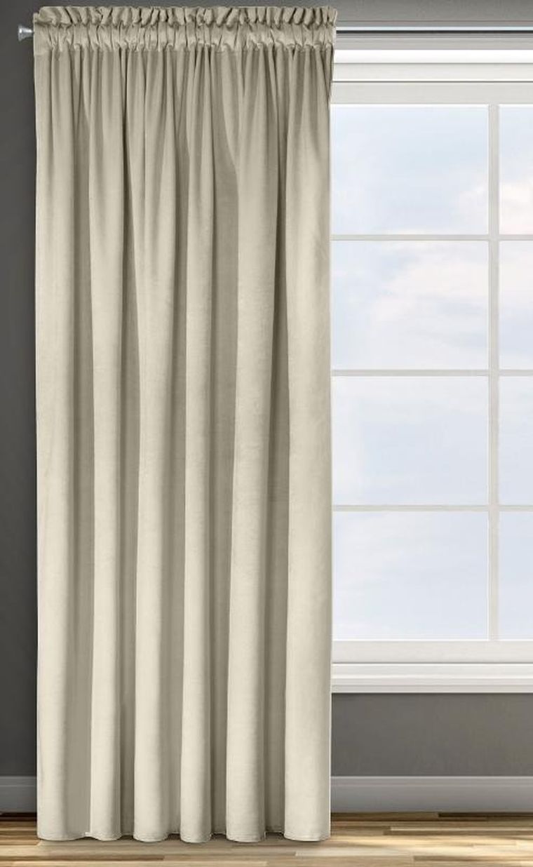 Eurofirany, zasłona zaciemniająca gotowa, na taśmie, Rosa, 140-270 cm, beżowy