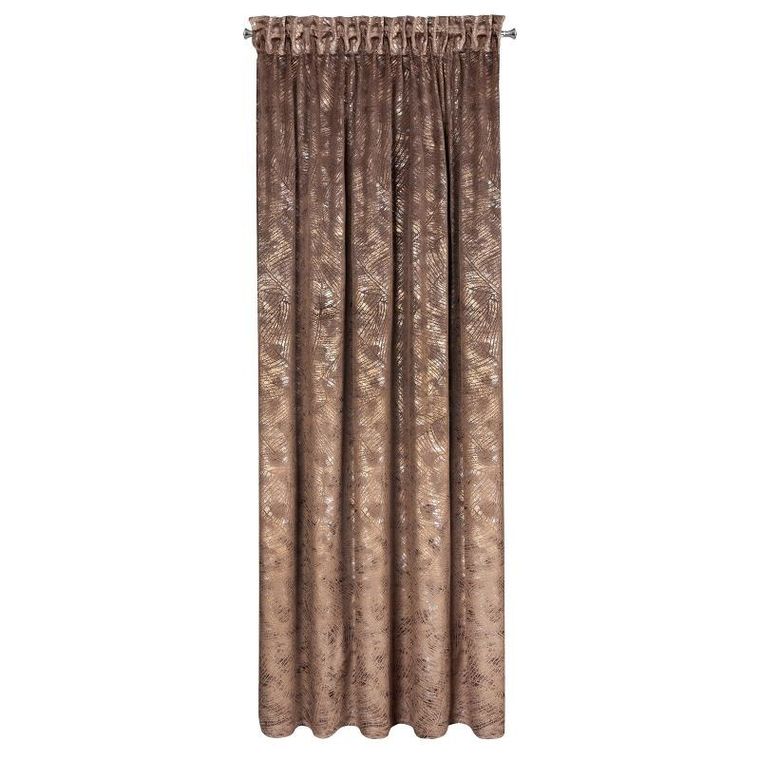 Eurofirany, zasłona zaciemniająca gotowa, na taśmie, Tulia, 135-270 cm, brązowy