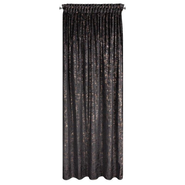 Eurofirany, zasłona zaciemniająca gotowa, na taśmie, Tulia, 135-270 cm, czarny