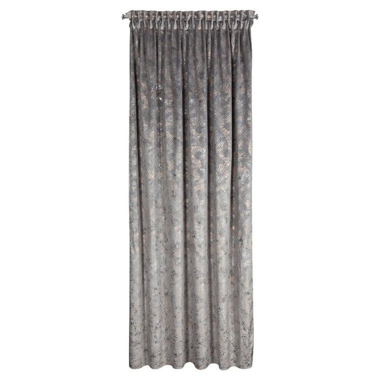 Eurofirany, zasłona zaciemniająca gotowa, na taśmie, Tulia, 135-270 cm, stalowy