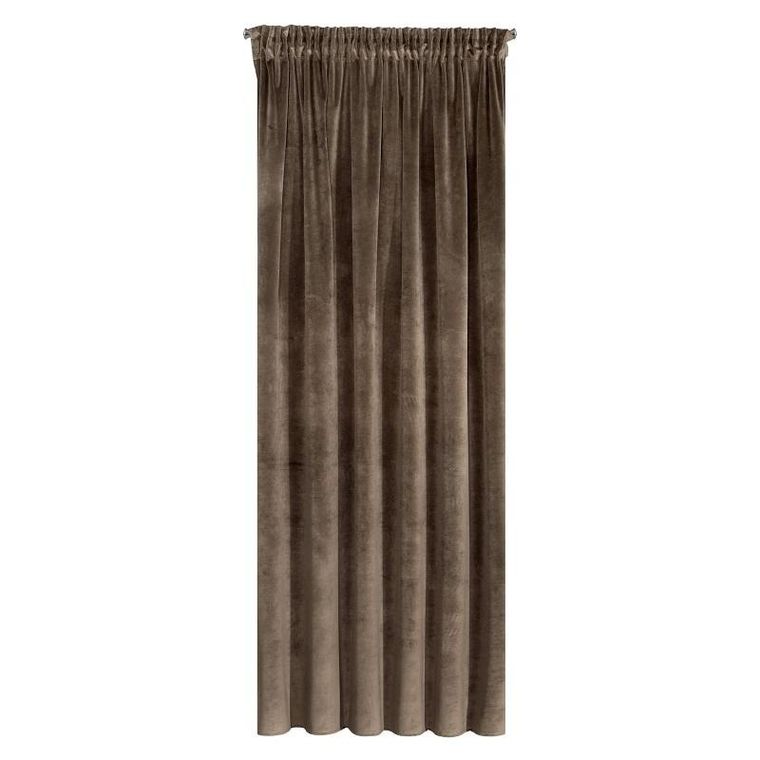 Eurofirany, zasłona zaciemniająca gotowa, na taśmie, Villa, 140-270 cm, brązowy