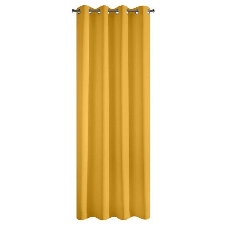 Eurofirany, zasłona zaciemniająca gotowa, Rita, 140-250 cm, musztardowy