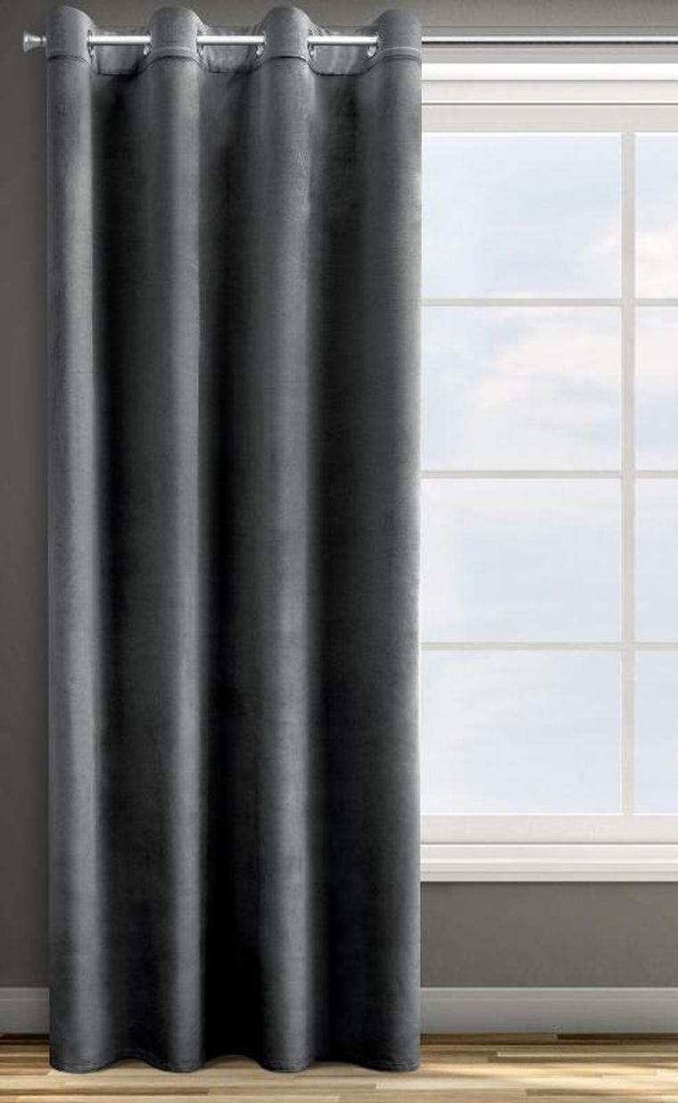 Eurofirany, zasłona zaciemniająca gotowa, Rosa, 140-250 cm, czarny