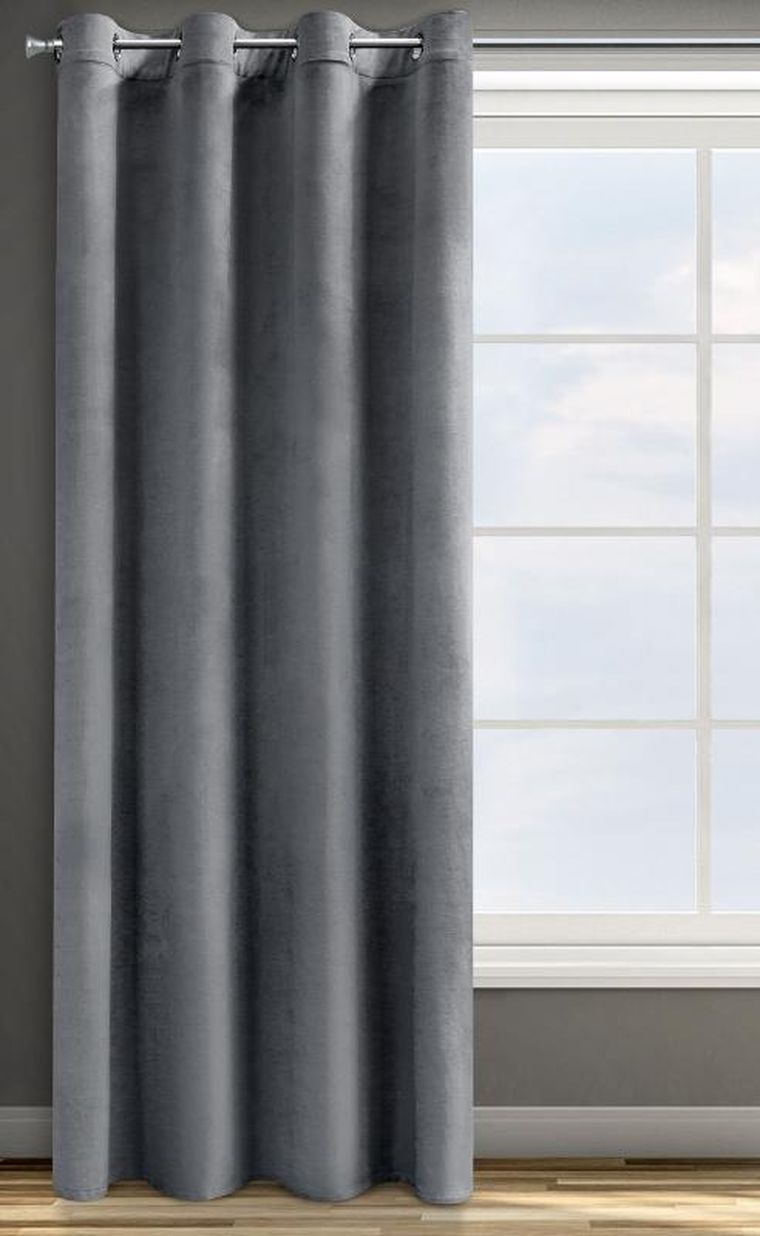 Eurofirany, zasłona zaciemniająca gotowa, Rosa, 140-250 cm, grafitowy