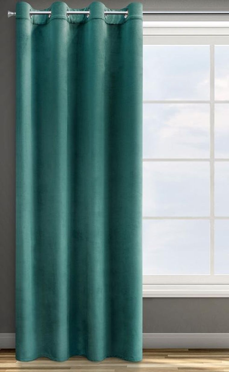 Eurofirany, zasłona zaciemniająca gotowa, Rosa, 140-250 cm, turkusowy