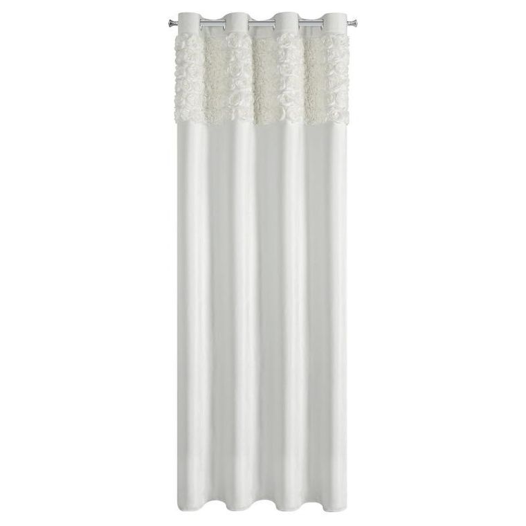 Eurofirany, zasłona zaciemniająca gotowa, Roses, na taśmie, 140-250 cm, kremowy