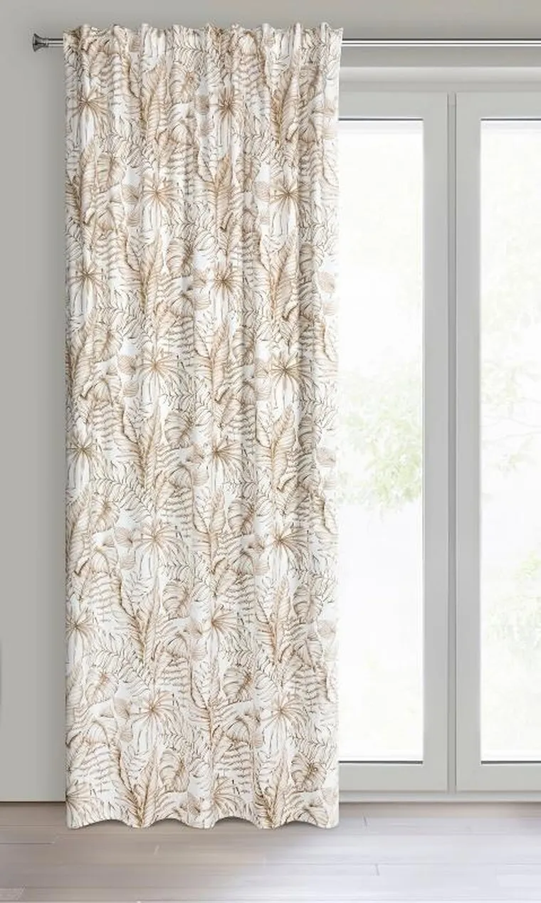 Eurofirany, zasłona zaciemniająca gotowa, Saba, na taśmie, 140-270 cm, biały