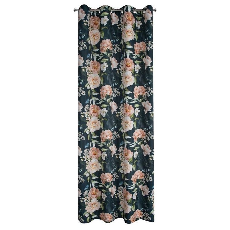 Eurofirany, zasłona zaciemniająca gotowa, Salma, czarny, 140-270 cm