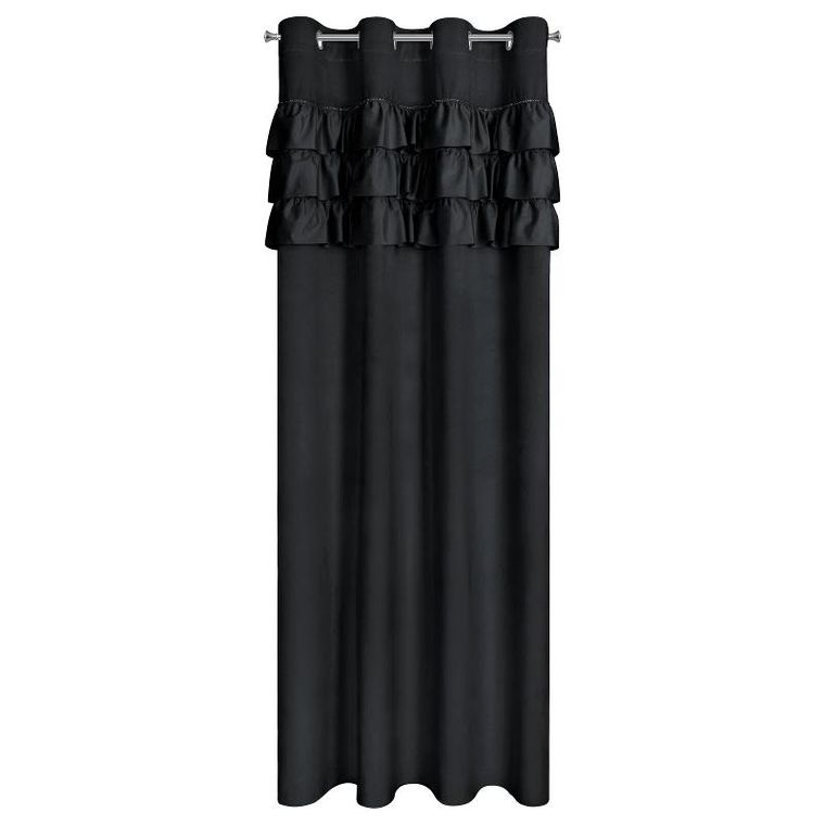 Eurofirany, zasłona zaciemniająca gotowa, Sami, 140-250 cm, czarny