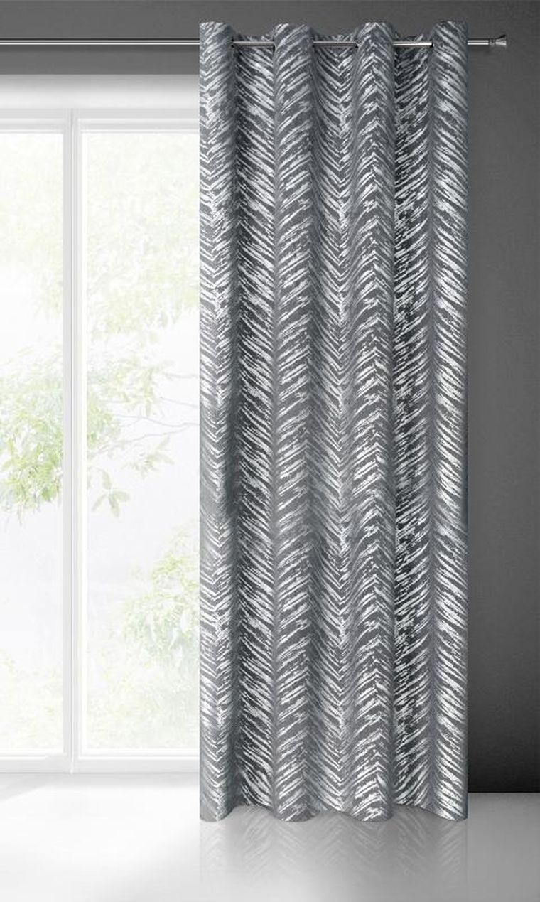 Eurofirany, zasłona zaciemniająca gotowa, Sara, 140-250 cm, stalowy