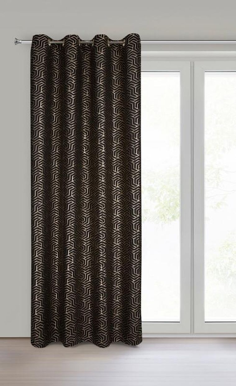 Eurofirany, zasłona zaciemniająca gotowa, Semi, 140-250 cm, czarny