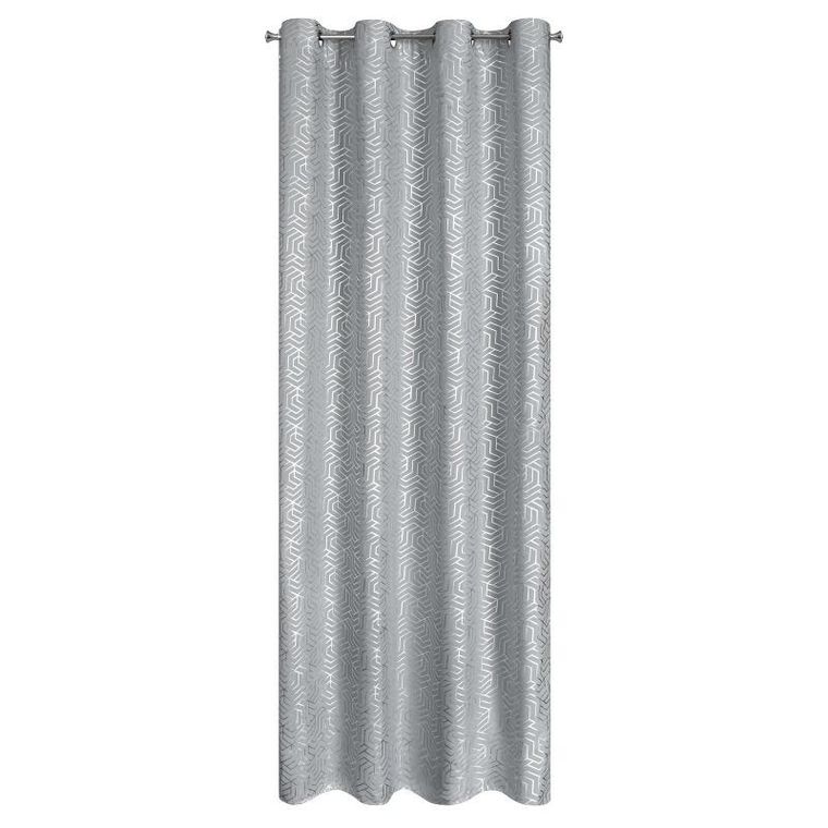 Eurofirany, zasłona zaciemniająca gotowa, Semi, 140-250 cm, srebrny