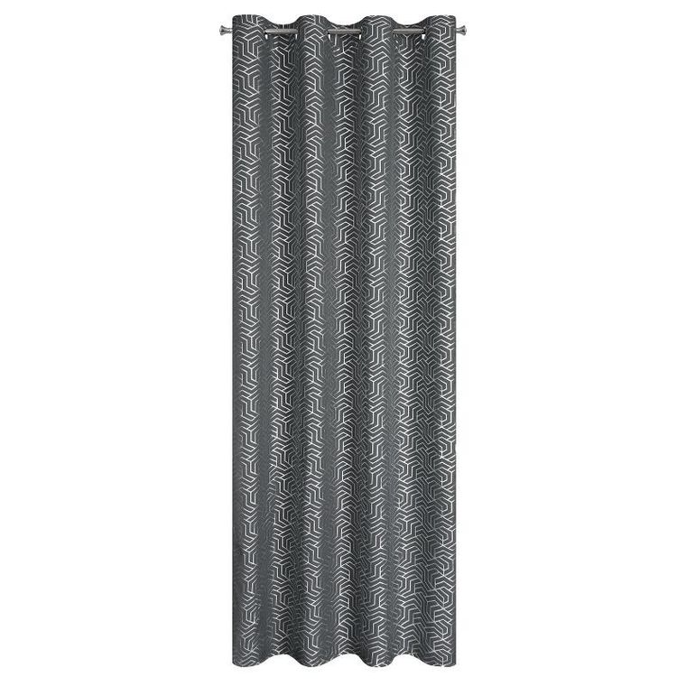 Eurofirany, zasłona zaciemniająca gotowa, Semi, 140-250 cm, stalowy