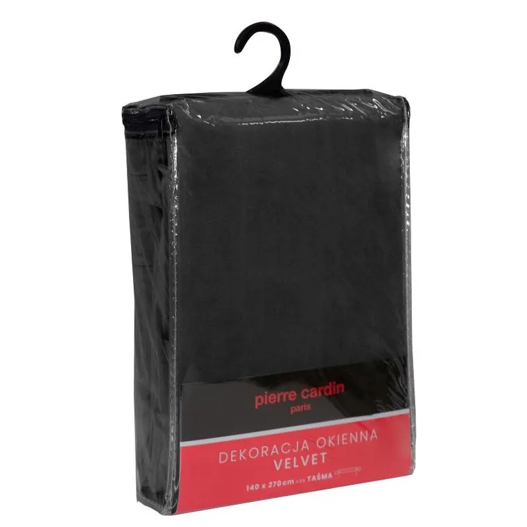 Eurofirany, zasłona zaciemniająca gotowa, Sibel, na taśmie, 140-270 cm, czarny