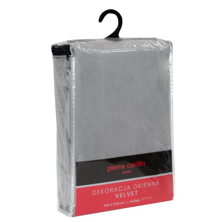 Eurofirany, zasłona zaciemniająca gotowa, Sibel, na taśmie, 140-270 cm, szary