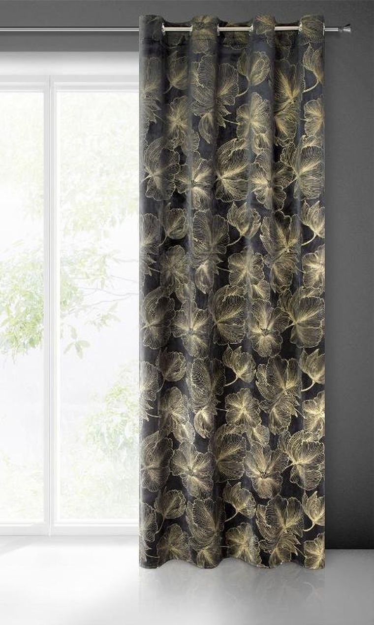 Eurofirany, zasłona zaciemniająca gotowa, Stella, 140-250 cm, czarny