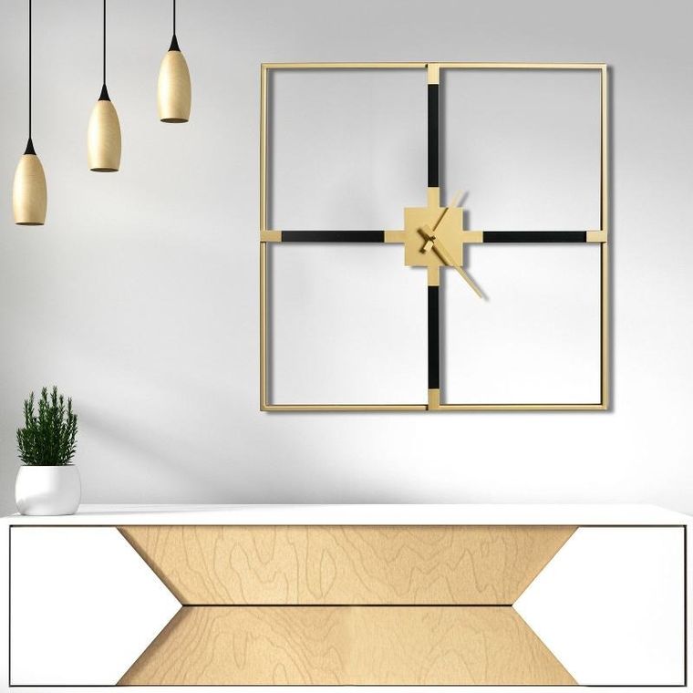 Eurofirany, zegar dekoracyjny, 60-5-60 cm, czarny