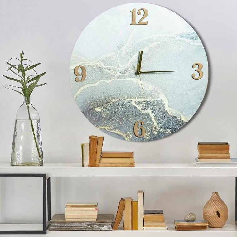 Eurofirany, zegar dekoracyjny, 60-5-60 cm, srebrny