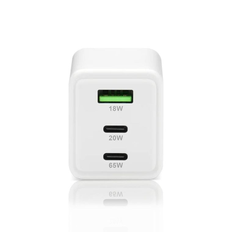 Everactive, ładowarka sieciowa, GAN 1xUSB, 2xUSB-C, QC, 65W, biała, SC-655Q
