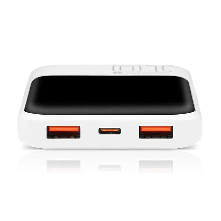 Everactive, powerbank, 10000mAh, 2xUSB, 1xUSB-C, 22,5W, QC4+, wyświetlacz LCD, biały, EB-10Q