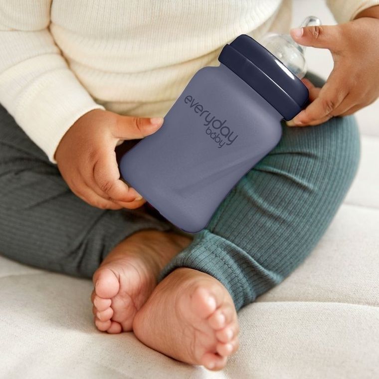 Everyday Baby, butelka szklana reagująca na temperaturę, borówkowa, 2m+, 150 ml